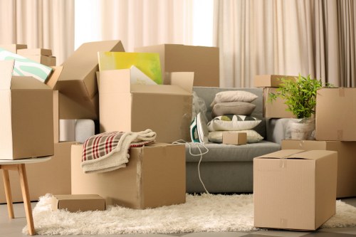Careful handling of items during a flat move in Fulham